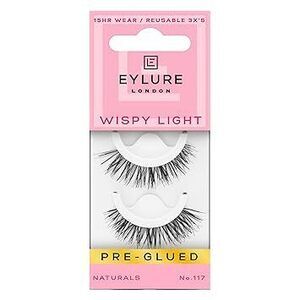 Pre-Glued False Eyelashes, Wispy Light No. 117